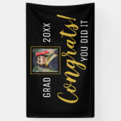 Zwarte en gouden felicitaties die je hebt gedaan A Spandoek (Verticaal)