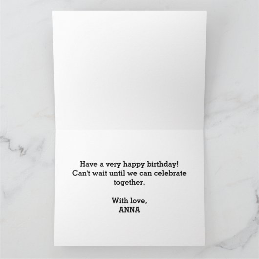 Zwarte en gouden fijne verjaardag kaart (Binnen)