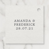 Zwarte en gouden fles monogram bedankjes labels (Achterkant)