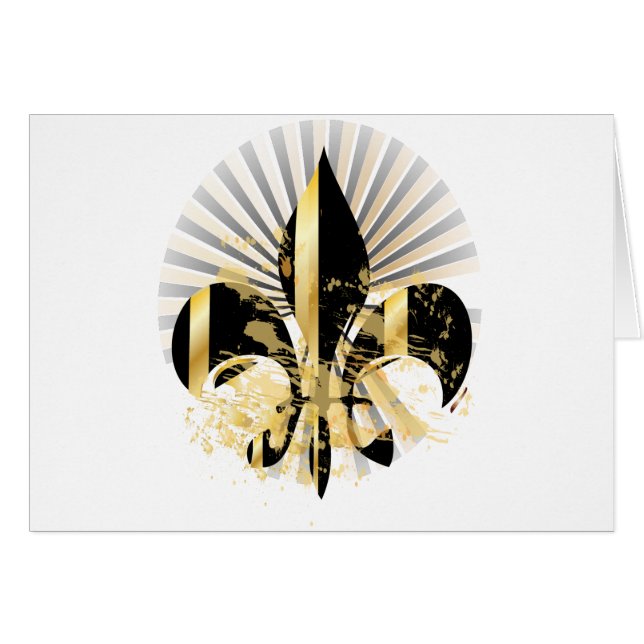 Zwarte en gouden Fleur de Lis (Voorkant Horizontaal)