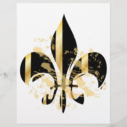 Zwarte en gouden Fleur de Lis Flyer (Voorkant)