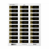 Zwarte en gouden  Floral Damaskers Etiket (Full Sheet)