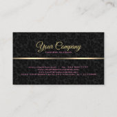 Zwarte en gouden  Floral Damaskers Visitekaartje (Achterkant)