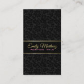 Zwarte en gouden  Floral Damaskers Visitekaartje (Voorkant)