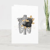 Zwarte en gouden Floral Skeleton Gothic Wedding Programma (Achterkant)
