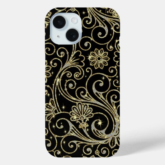 Zwarte en gouden fluitjes Case-Mate iPhone case (Achterkant)