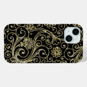 Zwarte en gouden fluitjes Case-Mate iPhone case (Achterkant (horizontaal))