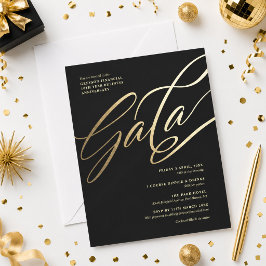 Zwarte en gouden galajubileum uitnodiging