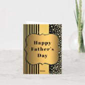 Zwarte en Gouden Gelukkige Vaderdag kaart (Achterkant)
