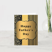Zwarte en Gouden Gelukkige Vaderdag kaart (Voorkant)