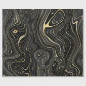 Zwarte en gouden geode strata texturen  cadeaupapier (Vlak)