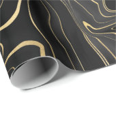 Zwarte en gouden geode strata texturen  cadeaupapier (Rol Hoek)