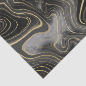 Zwarte en gouden geode strata texturen tissuepapier (Detail)