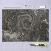 Zwarte en gouden geode strata texturen tissuepapier (Craft)