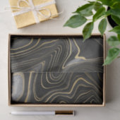 Zwarte en gouden geode strata texturen tissuepapier (Geschenk)