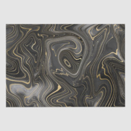 Zwarte en gouden geode strata texturen tissuepapier