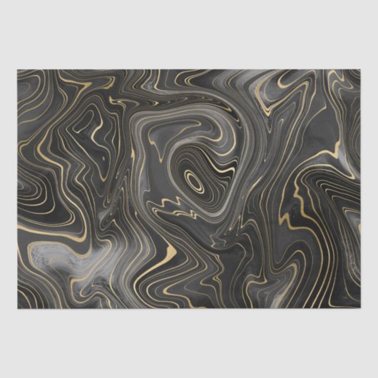 Zwarte en gouden geode strata texturen tissuepapier (Voorkant)