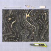 Zwarte en gouden geode-stratatexturen tissuepapier (Craft)
