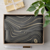 Zwarte en gouden geode-stratatexturen tissuepapier (Geschenk)