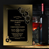 Zwarte en gouden geometrische Housewarming Party Kaart