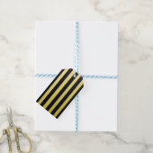 Zwarte en gouden gestreepte cadeaubijlage cadeaulabel (Met Touw)