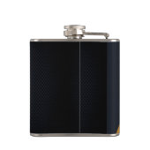 Zwarte en gouden gestreepte monogrammen chic heupfles (Achterkant)