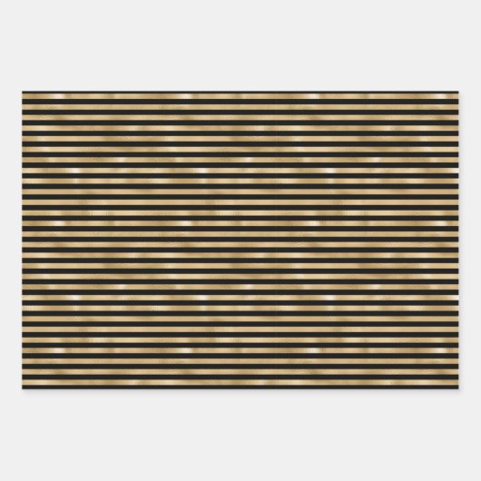 Zwarte en gouden gestremde bruiddag inpakpapier vel (Voorkant 2)