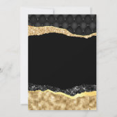 Zwarte en gouden glazen tranen nieuwjaarsfeest kaart (Achterkant)