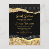 Zwarte en gouden glazen tranen zoete zestien briefkaart (Voorkant)