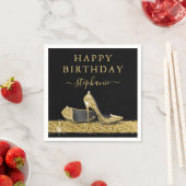 Zwarte en gouden glitter High Heels, zaterdag Servet (Insitu)