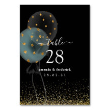 Zwarte en gouden glitterballon bruiloft
