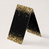 Zwarte en gouden glittersieraden displaykaarten kaart (Achterkant)