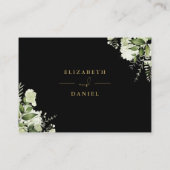 Zwarte En Gouden Groene Wensput Huwelijk Informatiekaartje (Achterkant)