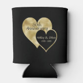 Zwarte en gouden harten blikjeskoeler (Achterkant)