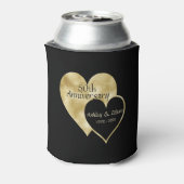 Zwarte en gouden harten blikjeskoeler (Blikje Achterkant)