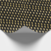 Zwarte en gouden harten cadeaupapier (Hoek)