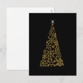Zwarte en gouden hedendaagse Kerstmis Feestdagenkaart (Voorkant / Achterkant)