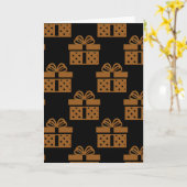 Zwarte en gouden hedendaagse Kerstmis Kaart (Gele Bloem)