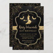 Zwarte en gouden heks en vleermuizen Damask 21ste Kaart (Voorkant / Achterkant)