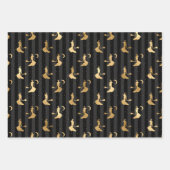 Zwarte en gouden heks, Mons en Pomkins Halloween Inpakpapier Vel (Voorkant 3)