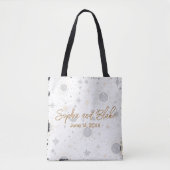 Zwarte en Gouden Hemelbruiloft Tote Bag (Voorkant)