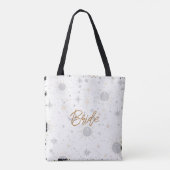 Zwarte en Gouden Hemelse Bruid Tote Bag (Achterkant)