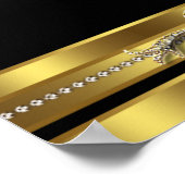 Zwarte en gouden hiel - verjaardagsfeestbanner poster (Hoek)