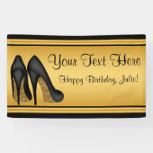 Zwarte en gouden hiel - wedstrijd spandoek (Horizontaal)