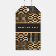 Zwarte en Gouden Kente 'Happy Kwanzaa'