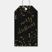 Zwarte en gouden kerst cadeaulabel (Voorkant)