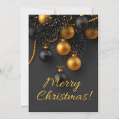 Zwarte en gouden kerstballen Elegant Glitter H (Voorkant)