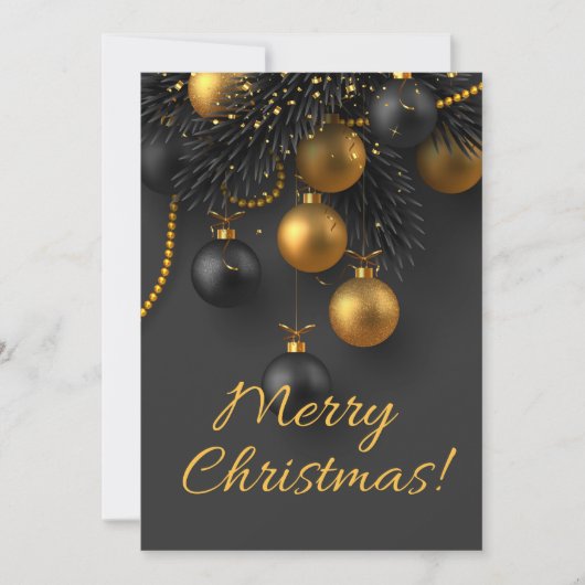 Zwarte en gouden kerstballen Elegant Glitter H (Voorkant)