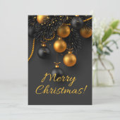 Zwarte en gouden kerstballen Elegant Glitter H (Staand voorkant)