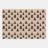 Zwarte en gouden kerstbomen, sneeuw inpakpapier vel (Voorkant)